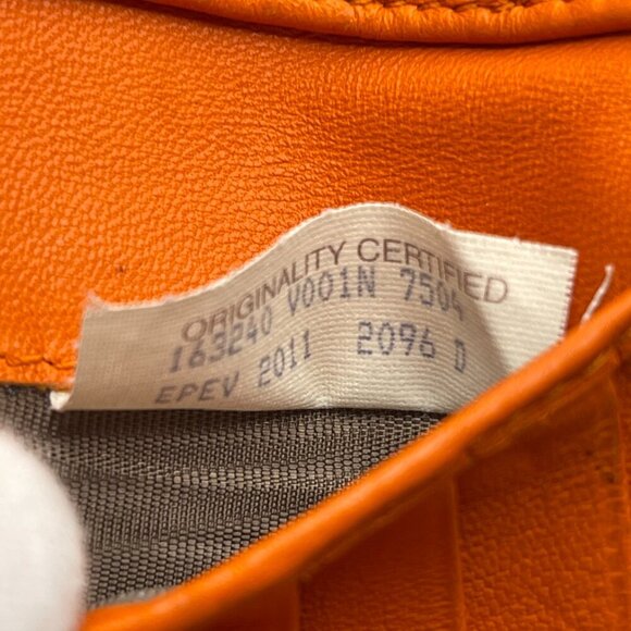 Bottega Veneta Intrecciato Nappa Leather Compact Wallet, Orange - Preowned - Picture 15 of 15